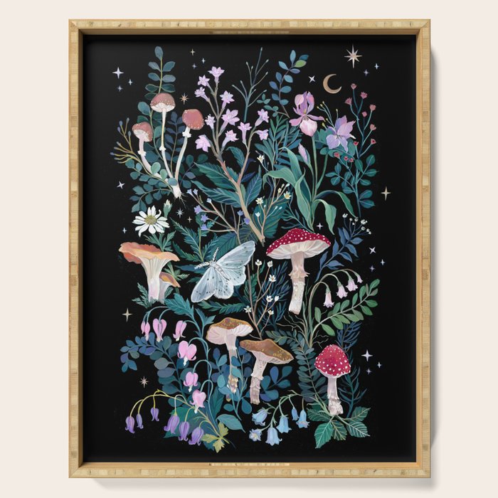 Night Mushrooms Serving Tray Gallery Image 1