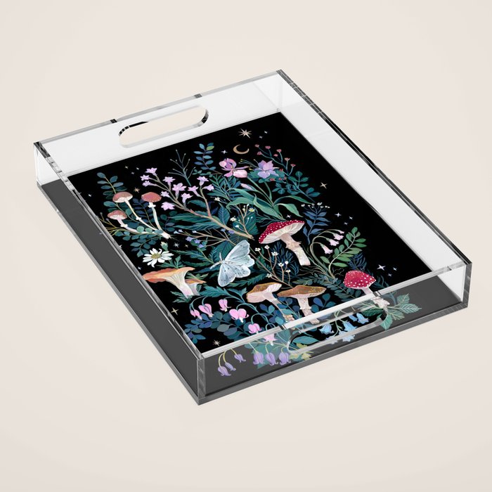 Night Mushrooms Acrylic Tray Gallery Image 1