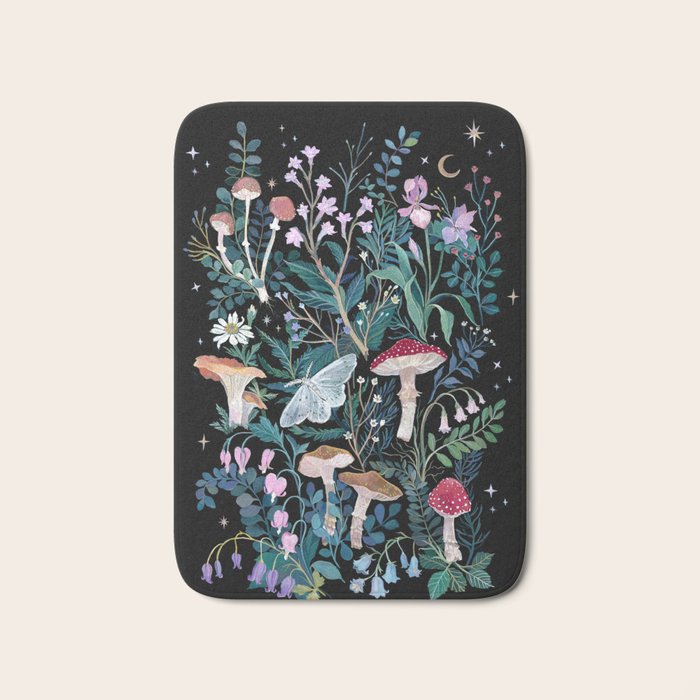 Night Mushrooms Bath Mat Gallery Image 1