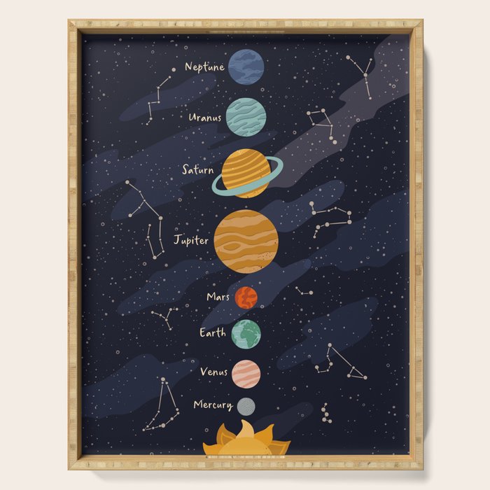 Solar system for kids Serving Tray Gallery Image 1