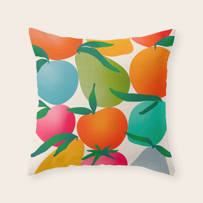 2025 BRIGHT FRUIT MARKET CALENDAR Throw Pillow Gallery Image 6