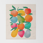 2025 BRIGHT FRUIT MARKET CALENDAR Throw Blanket Gallery Image 2