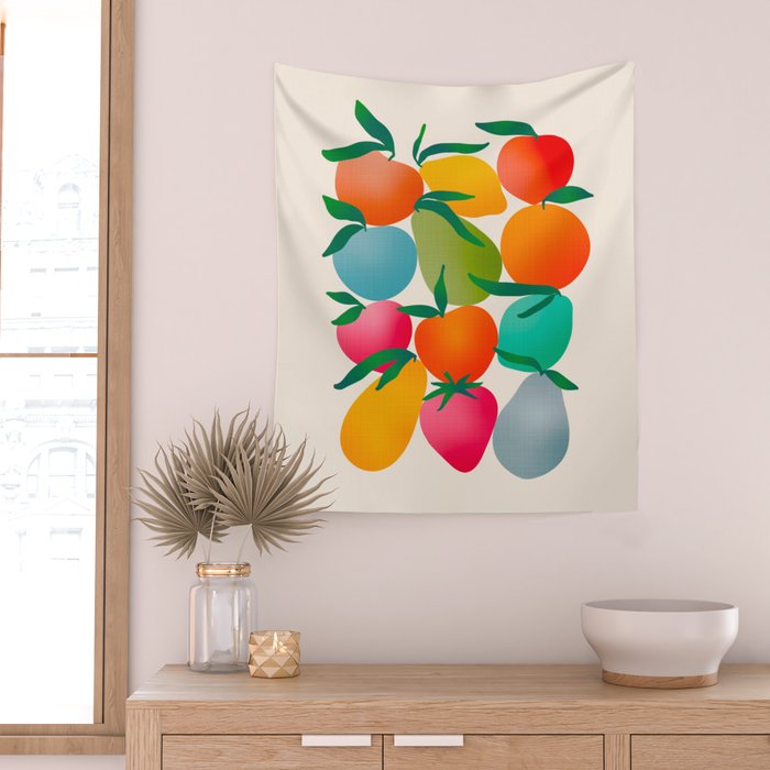 2025 BRIGHT FRUIT MARKET CALENDAR Wall Tapestry Gallery Image 2
