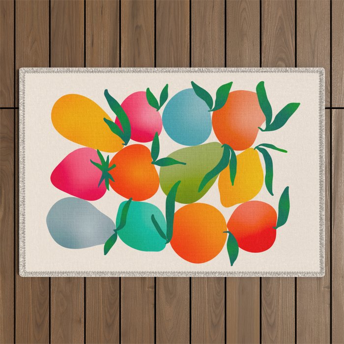 2025 BRIGHT FRUIT MARKET CALENDAR Outdoor Rug Gallery Image 1