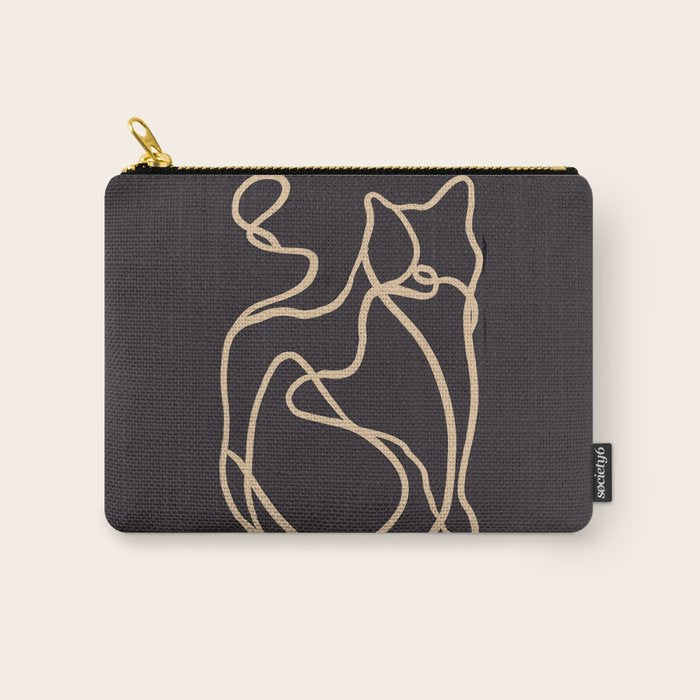 Abstract Line Art Cat 2 Carry All Pouch Gallery Image 1