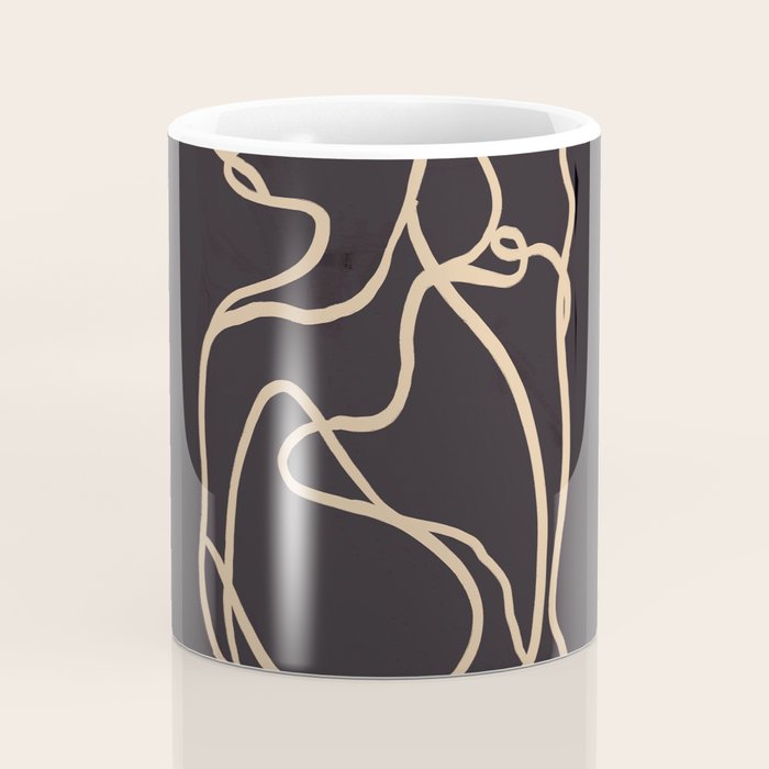 Abstract Line Art Cat 2 Coffee Mug Gallery Image 4