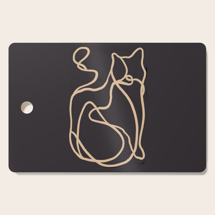 Abstract Line Art Cat 2 Cutting Board Gallery Image 1