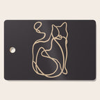 Abstract Line Art Cat 2 Cutting Board Gallery Image 1
