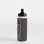Abstract Line Art Cat 2 Water Bottle Gallery Image 2