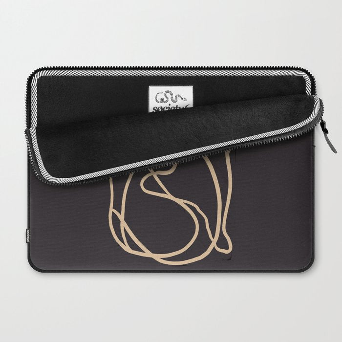 Abstract Line Art Cat 2 Laptop Sleeve Gallery Image 2