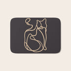 Abstract Line Art Cat 2 Bath Mat Gallery Image 1