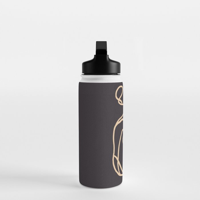 Abstract Line Art Cat 2 Water Bottle Gallery Image 3
