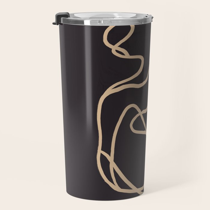 Abstract Line Art Cat 2 Travel Mug Gallery Image 3