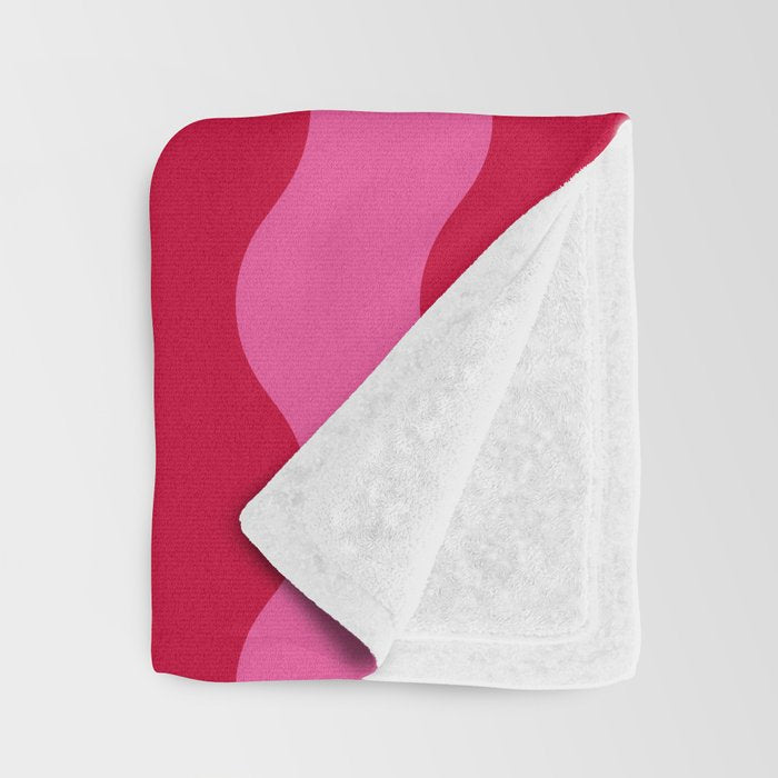  Red and Pink Candy Striped Waves Throw Blanket Gallery Image 3