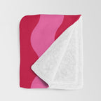  Red and Pink Candy Striped Waves Throw Blanket Gallery Image 3