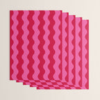  Red and Pink Candy Striped Waves Wrapping Paper Gallery Image 3