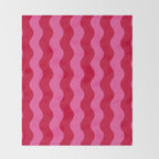  Red and Pink Candy Striped Waves Throw Blanket Gallery Image 2