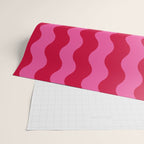  Red and Pink Candy Striped Waves Wrapping Paper Gallery Image 2