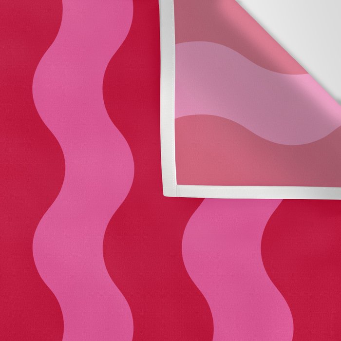  Red and Pink Candy Striped Waves Wall Tapestry Gallery Image 3