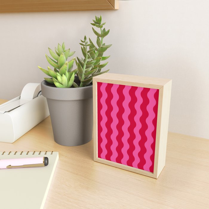  Red and Pink Candy Striped Waves Mini Art Print Gallery Image 2