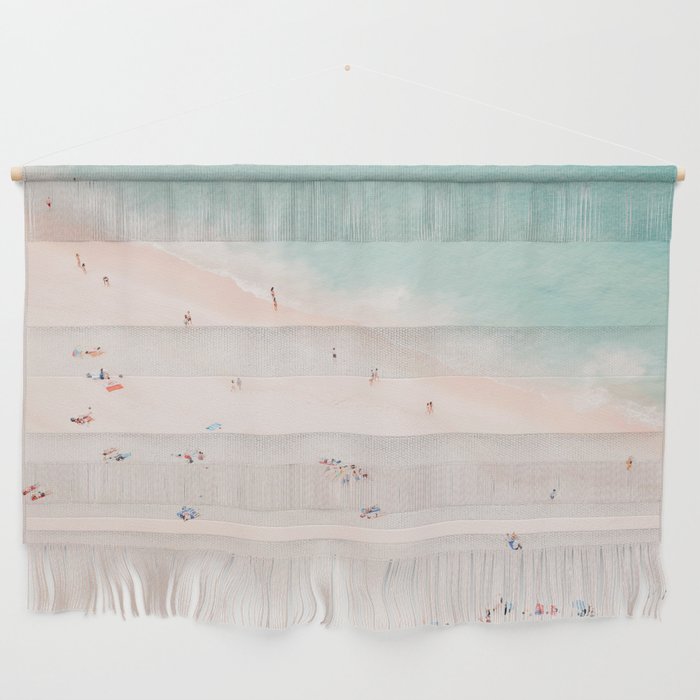 Aerial Beach Summer Bliss - Elegant Minimal Beach People - Ocean - Sea Photography by Ingrid Beddoes Wall Hanging Gallery Image 1