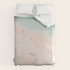 Aerial Beach Summer Bliss - Elegant Minimal Beach People - Ocean - Sea Photography by Ingrid Beddoes Duvet Cover Gallery Image 6