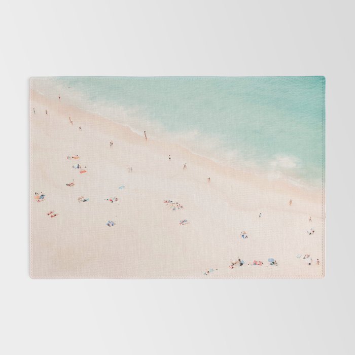 Aerial Beach Summer Bliss - Elegant Minimal Beach People - Ocean - Sea Photography by Ingrid Beddoes Rug Gallery Image 2