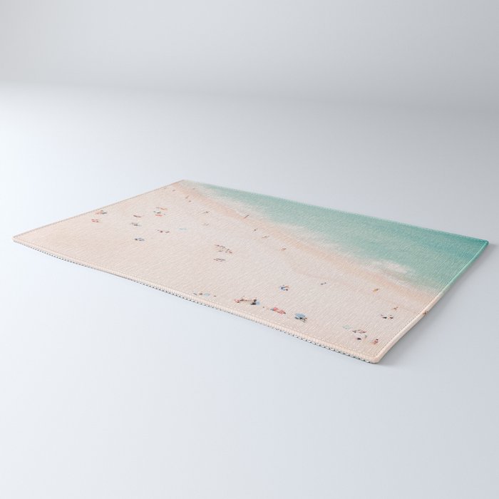 Aerial Beach Summer Bliss - Elegant Minimal Beach People - Ocean - Sea Photography by Ingrid Beddoes Rug Gallery Image 3