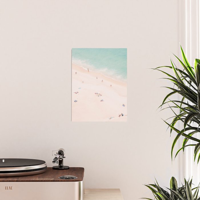 Aerial Beach Summer Bliss - Elegant Minimal Beach People - Ocean - Sea Photography by Ingrid Beddoes Poster Gallery Image 2