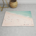 Aerial Beach Summer Bliss - Elegant Minimal Beach People - Ocean - Sea Photography by Ingrid Beddoes Rug Gallery Image 1