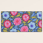 Folk Floral Blossoms in Eggplant Purple Desk Mat Gallery Image 3