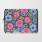 Folk Floral Blossoms in Eggplant Purple Laptop Sleeve Gallery Image 1