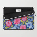Folk Floral Blossoms in Eggplant Purple Laptop Sleeve Gallery Image 2