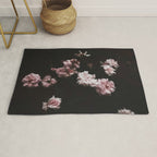 Wild Pink Roses - Flower photography - Dramatic Floral - nature Rug Gallery Image 1