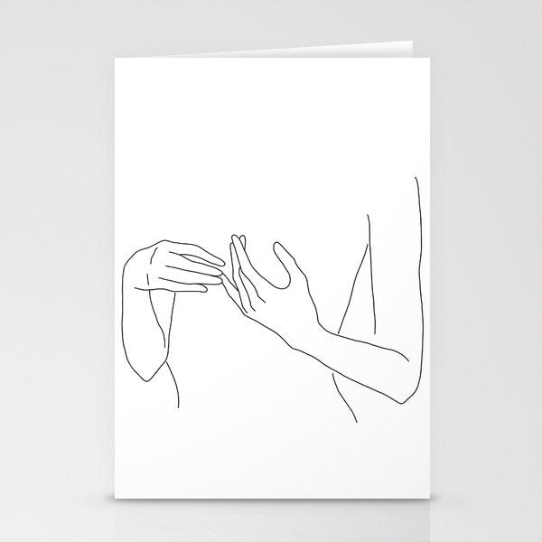 Line Hands 2 Stationery Card Gallery Image 1
