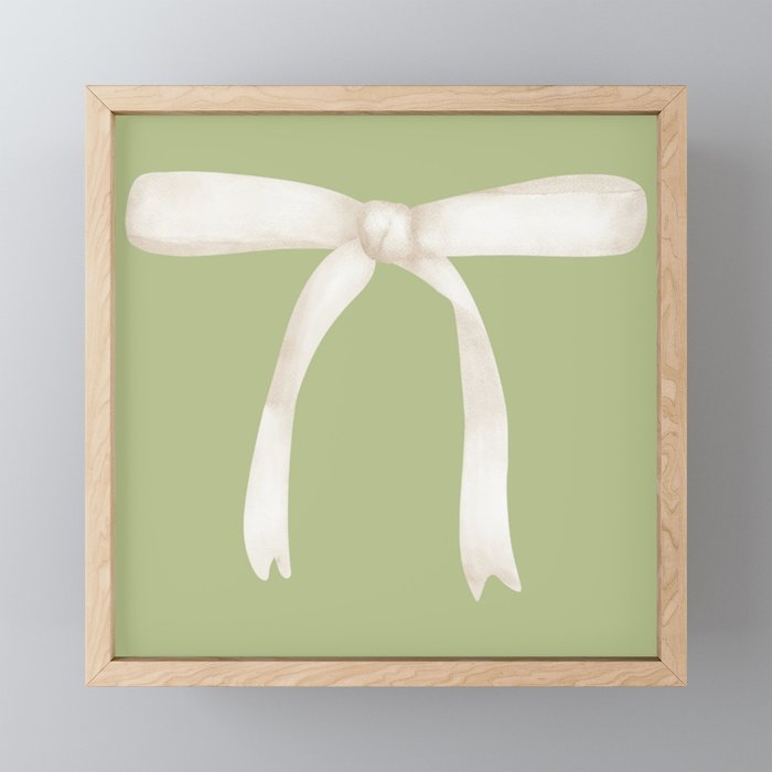 Bows & Ribbons Pattern XXIV Pastel Green Mini Art Print Gallery Image 1