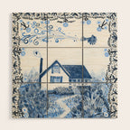 The Old Country Farm in Navy Blue - Farm House Decor Wood Wall Art Gallery Image 1