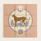 Wild Cheetah and the Moon 2 Wood Wall Art Gallery Image 1