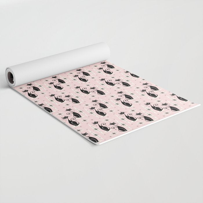 Mid Century Meow Retro Atomic Cats ©studioxtine Yoga Mat Gallery Image 2