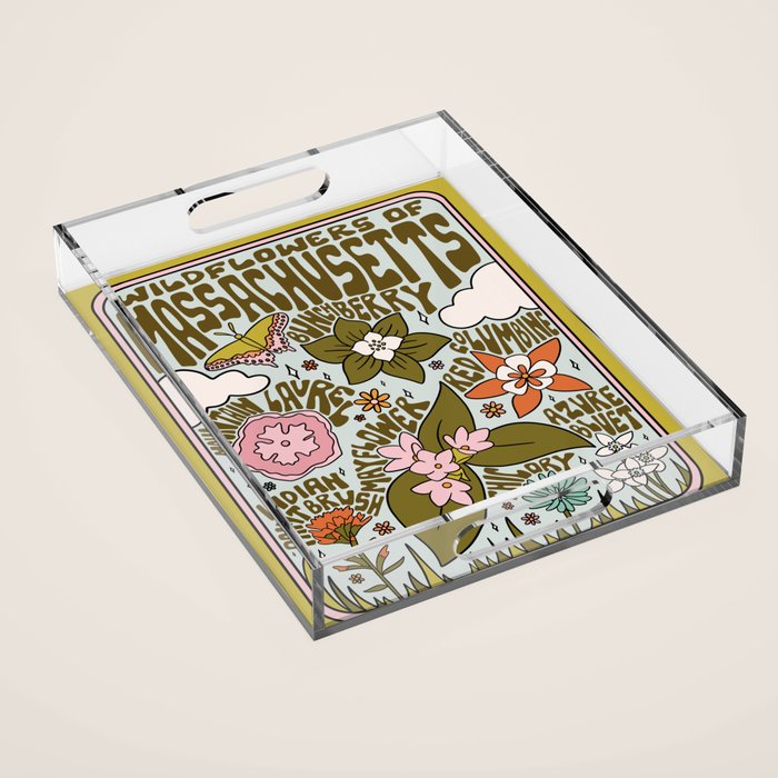 Massachusetts Wildflowers Acrylic Tray Gallery Image 1