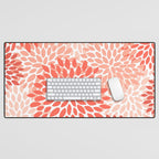 Flowers Pattern, Coral, Pink, Floral Prints Desk Mat Gallery Image 1