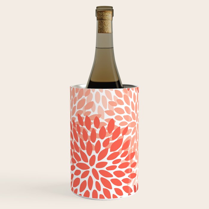Flowers Pattern, Coral, Pink, Floral Prints Wine Chiller Gallery Image 1