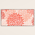 Flowers Pattern, Coral, Pink, Floral Prints Desk Mat Gallery Image 3