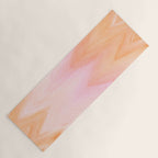 Blush pink orange watercolor hand painted ombre ikat Yoga Mat Gallery Image 1