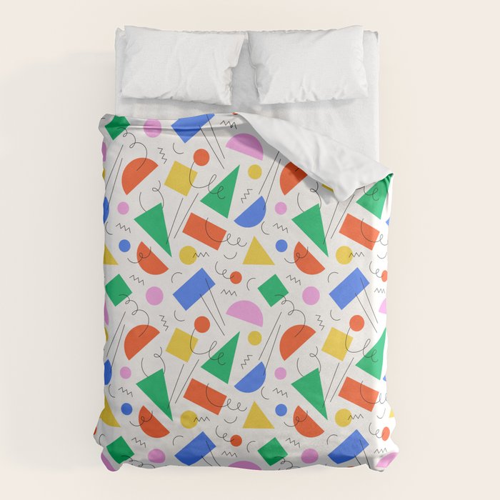 Colorful abstract geometric shape art pattern Duvet Cover Gallery Image 1