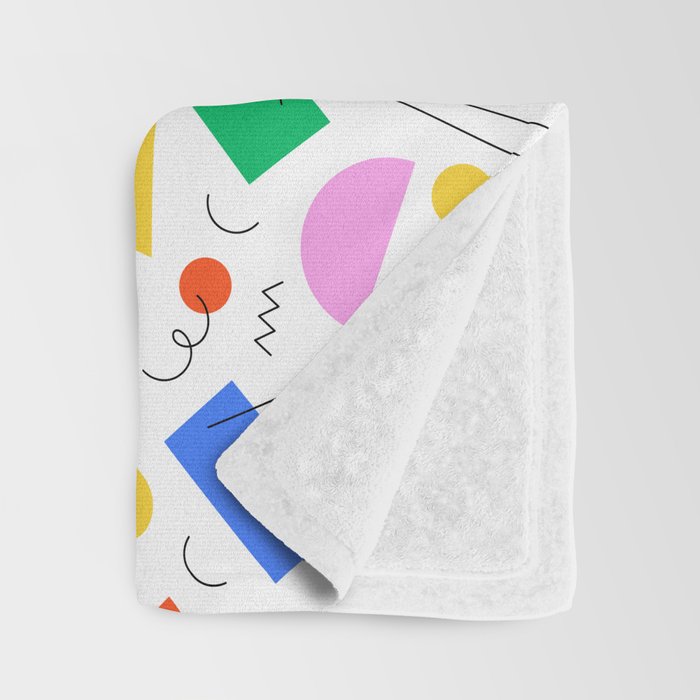 Colorful abstract geometric shape art pattern Throw Blanket Gallery Image 3