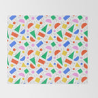 Colorful abstract geometric shape art pattern Throw Blanket Gallery Image 2
