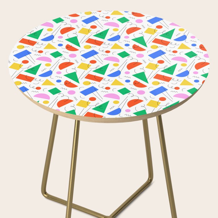 Colorful abstract geometric shape art pattern Side Table Gallery Image 2