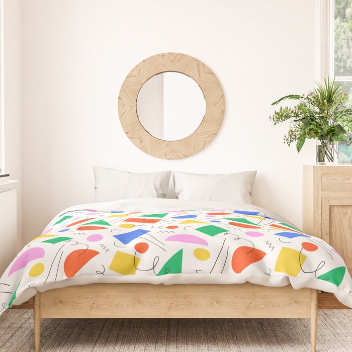 Colorful abstract geometric shape art pattern Duvet Cover Gallery Image 3