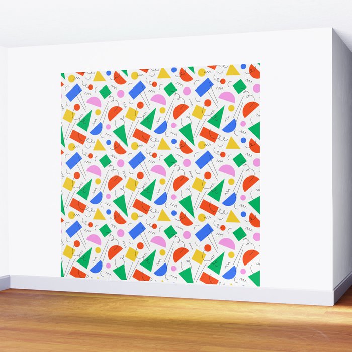 Colorful abstract geometric shape art pattern Wall Mural Gallery Image 2